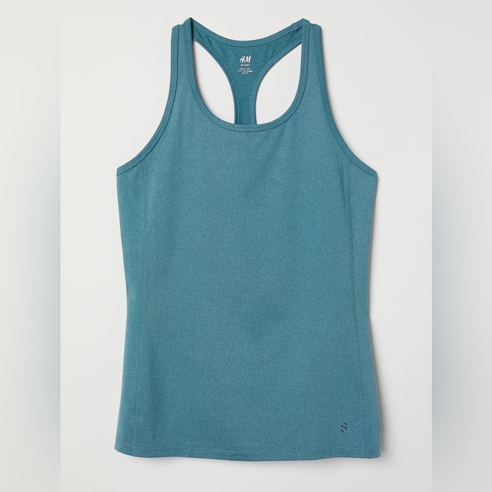 H&M Dark Turquoise Sports Tank Top, Racerback, Size Medium